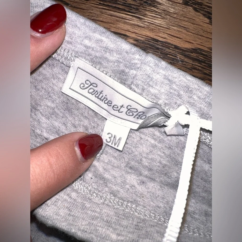 Stunning detail luxury baby leggings tartine et chocolat 3 months gray grey sale